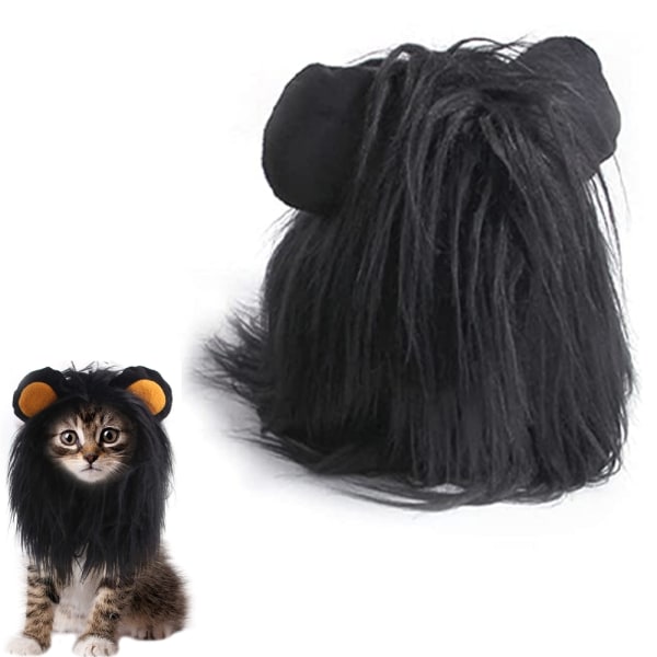 Lion Mane Peruk Husdjurskostymer Hatt för Halloween Jul Dress Up - Perfet