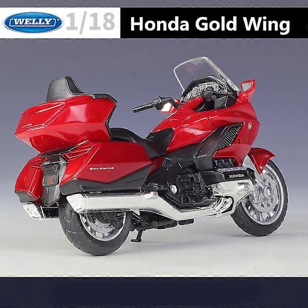 1:18 2020 Honda Gold Wing Legering Motorcykelmodell Hög Simulation Metall Resemotorcykelmodell Samling Barnpresent - Perfekt Red