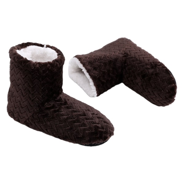 Dame hjemmesko plys gulv sko varme fleece sokker sko - Perfet kaffe 38-41