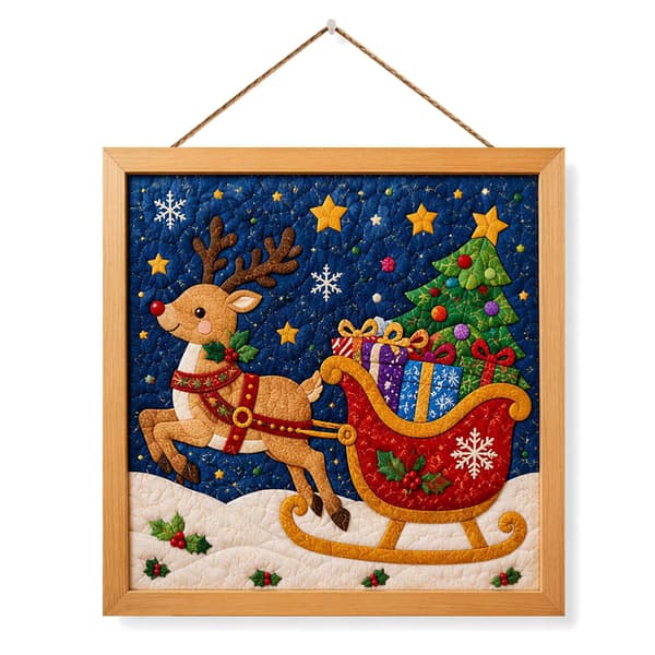 Kinusaiga tekstilkunstsett | DIY 3D-julesett med tekstilstempling for voksne Elk