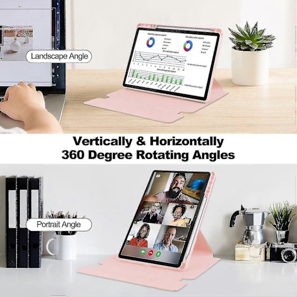 Yhteensopiva Lenovo Tab M11 (Xiaoxin Pad 11 2024) Kotelon PU+Akryyli Tabletin Jalusta Suojus Bluetooth-Näppäimistöllä - Täydellinen Pink Style F Lenovo Tab M11 (Xiaoxi