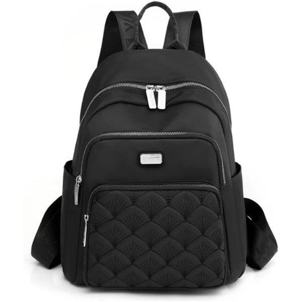 ryggsäck för kvinnor Nylon Casual Ryggsäckar (svart) - Perfet