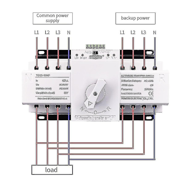 4p 63a Mcb Typ Dubbel Ström Automatisk Omkopplare Ats-Perfet 2  input 1 output