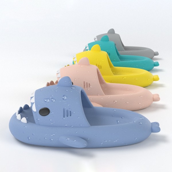 Shark Slippers Summer Couple Paksupohjaiset Liukumattomat Sandaalit Sisäkäyttöön - Perfet grey 150mm