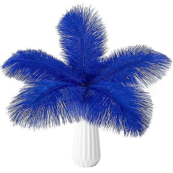 20 stk. Naturlige Strudsefjer i Bulk - Perfekt Royal blue