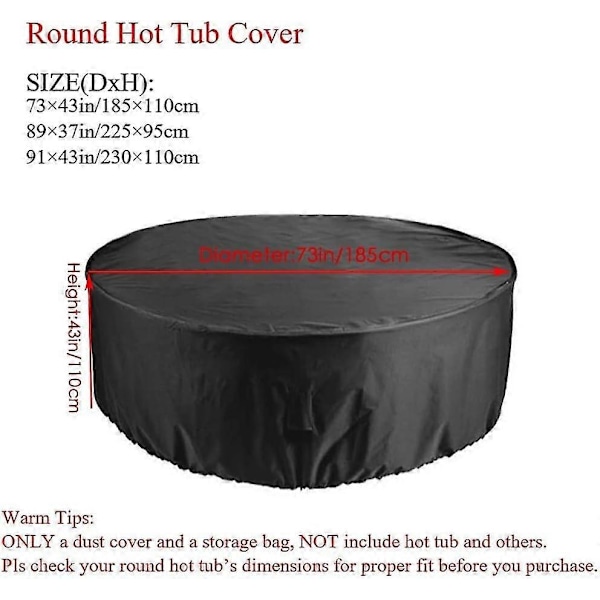 Badkar/Bubbelbad Spa Utomhus Rund Vattentät Polyester Utomhus Spa-Täckning - Perfekt 225*95cm