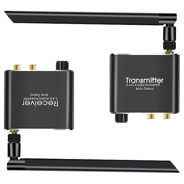 Trådløs Audio Transmitter Receiver 50M 2.4G Trådløs Audio Adapter med 3.5mm R/L RCA til TV Boks D-Perfet