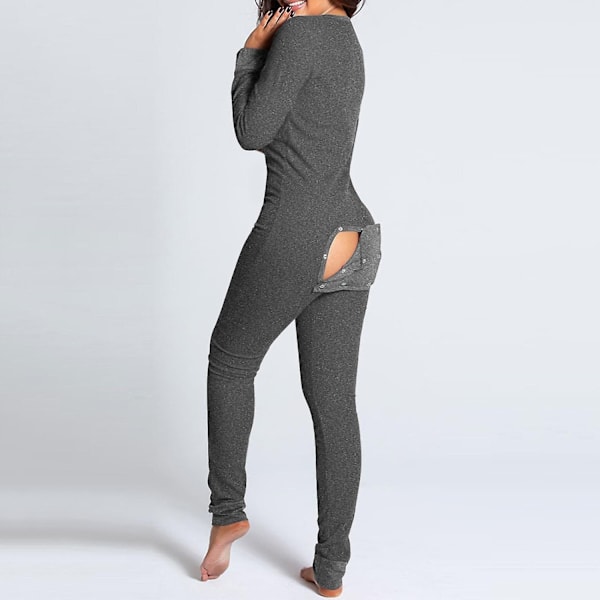 Bästsäljande Damernas En-dels Pyjamas med Öppen Rygg för Bekväm Design - Perfekt Grey M