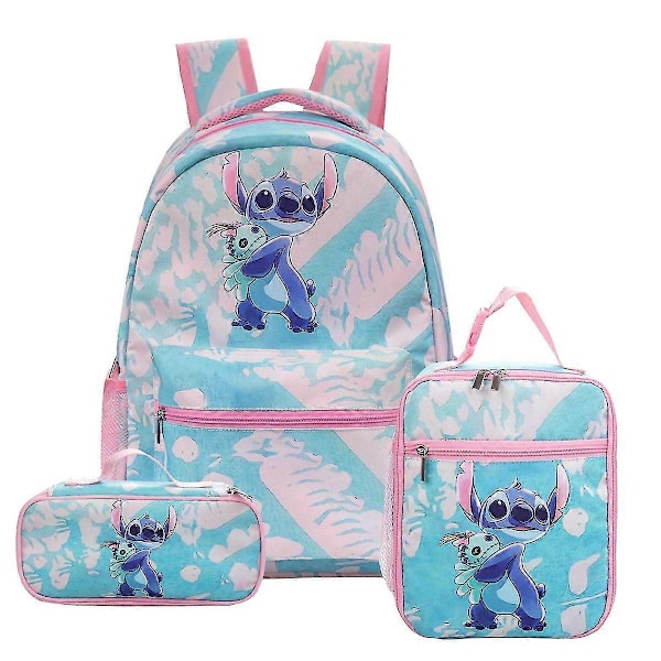 Stitch ryggsekk tredelt sett for grunnskole- og ungdomsskoleelever (ryggsekk + matpakke + pennal) - perfekt Product 8