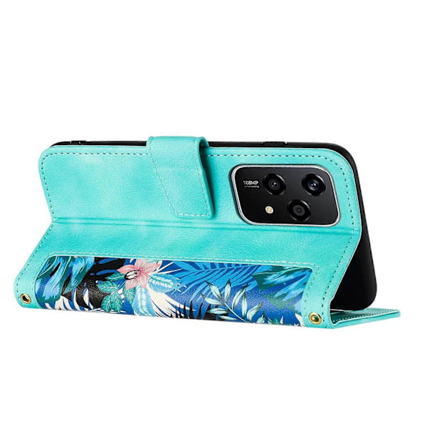 Blomstermønstret Læder Telefon Cover med Lanyard-Perfet For Honor 200 Lite Global
