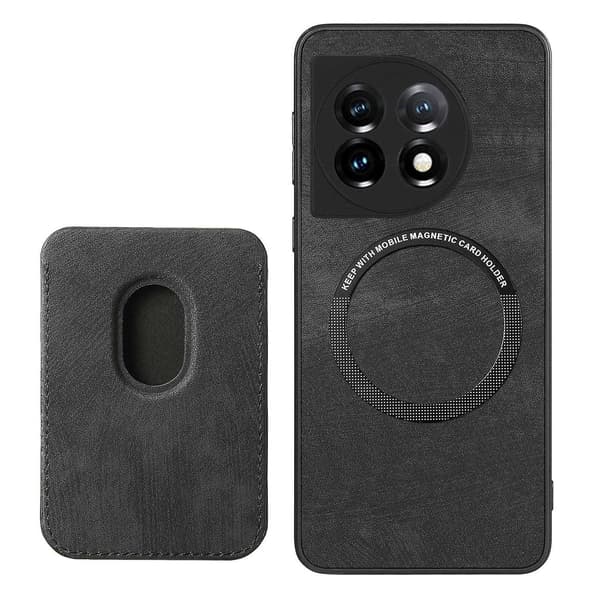 Magnetisk kortholder telefoncover til OnePlus 12 5G - Perfekt Black
