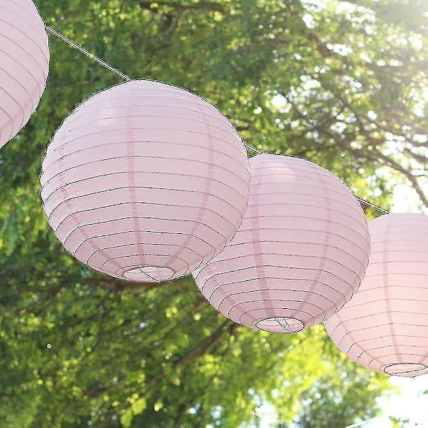 12 stk Papirlykter Multifargede Dekorative Runde Papirlykter for Festivalfest Jubileum med 4 Størrelser - Perfekt Light Pink