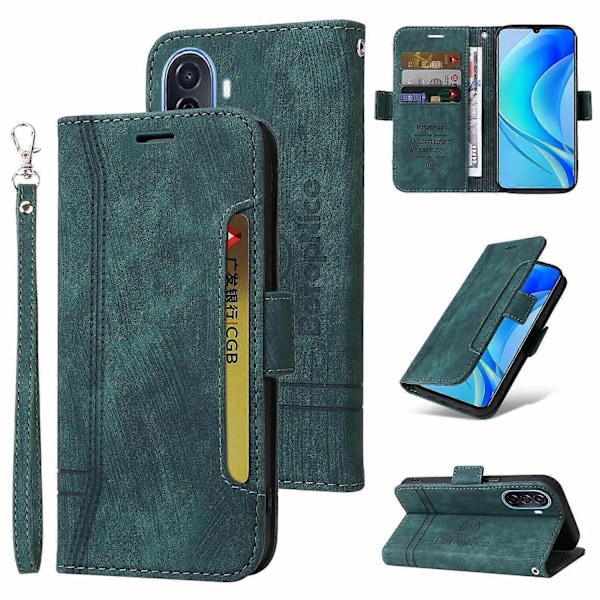 til Huawei nova Y70 / Y70 Plus / Enjoy 50 BETOPNICE Dobbelt-side Spænde Læder Telefon Cover - Perfekt Green