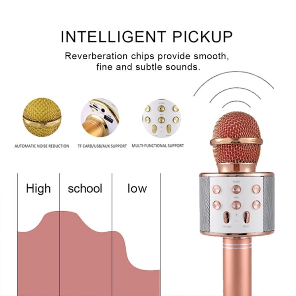 iKaraoke Bluetooth mikrofoni, ruusunpunainen - Perfet pink