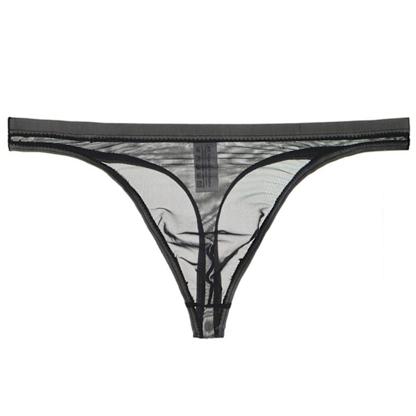 Miesten G-string Läpinäkyvä Verkkokangas Slim Fit Ohut Antiseptinen Matala Vyötärö Pornografiset Miesten Alushousut Miesten Vaate-Perfet Black M