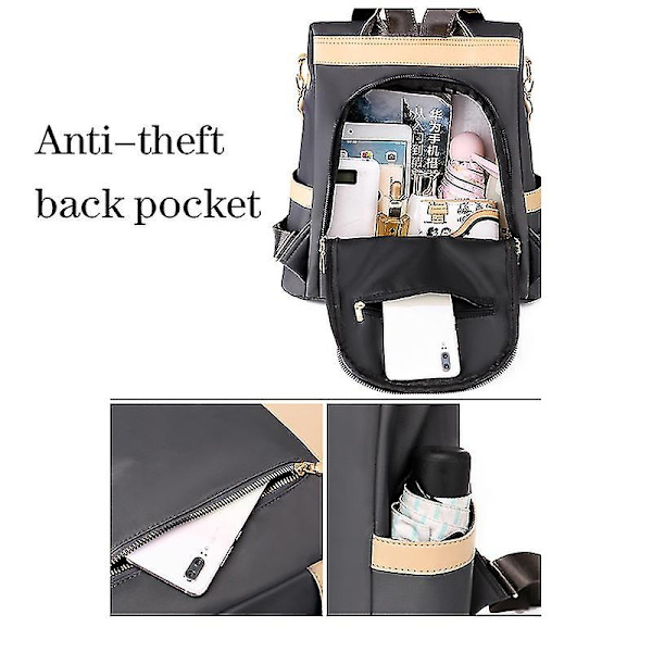 Vandtæt Oxford kvinders rygsæk kvinders sort Casual Urban Anti Theft rygsæk Dame- Perfet Khaki