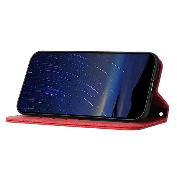 Kompatibel med Xiaomi 15 Ultra Lommebokdeksel i hudvennlig lær med trykk - Rød-Perfet Red