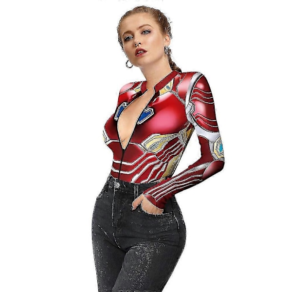 Kvinders Spiderman Skelet Knogleramme Leotard Bodysuit Halloween Party Fancy Dress Cosplay Kostume-Perfet style3 S