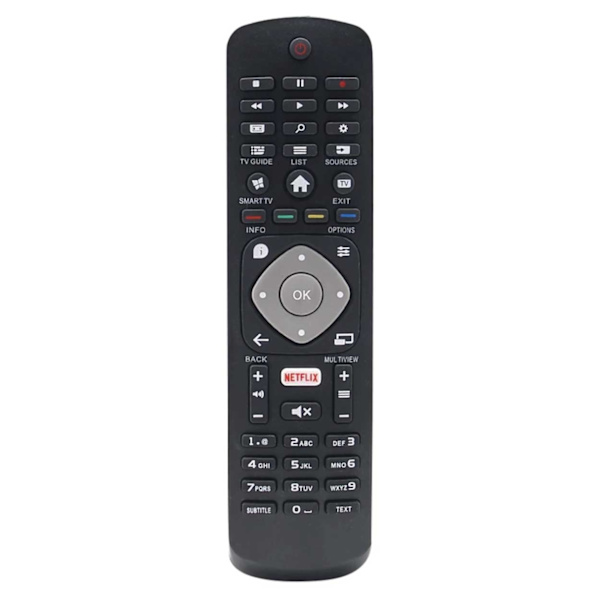 Fjernbetjening Philips Smart TV med Netflix - Universal sort - Perfet black