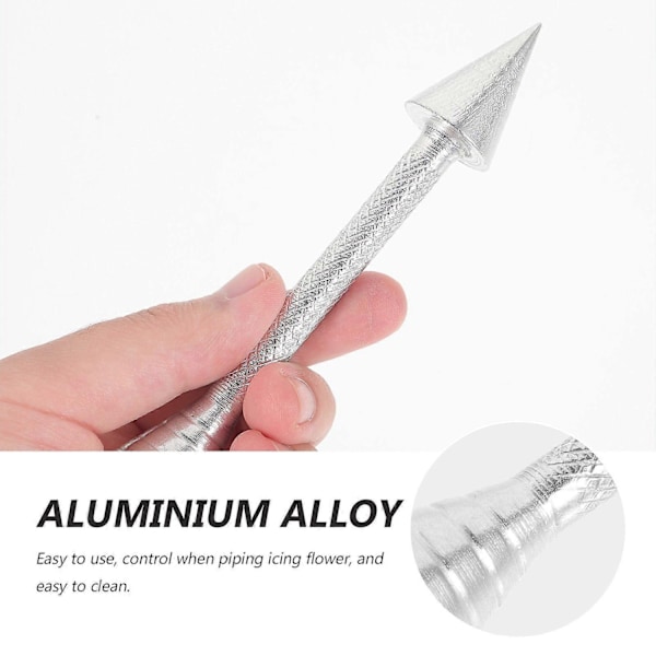 3 stk. Blomsternål i aluminiumslegering, bageværktøj, kagepynt, kage sprøjteposeholder, glasur rosenpinde, kagedekorationsværktøj - Perfekt