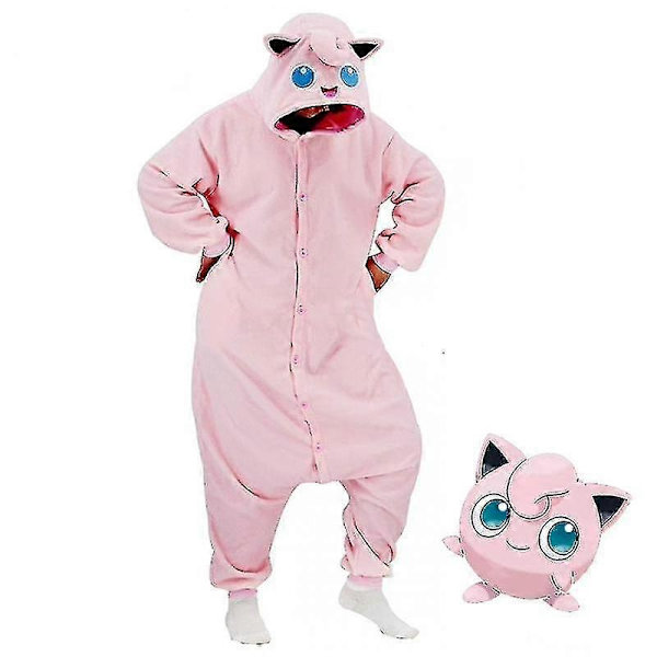 Jigglypuff Kostume Helkrops Pyjamas Halloween Jul En-delt Kigurumi til Mænd Kvinder - Perfekt S