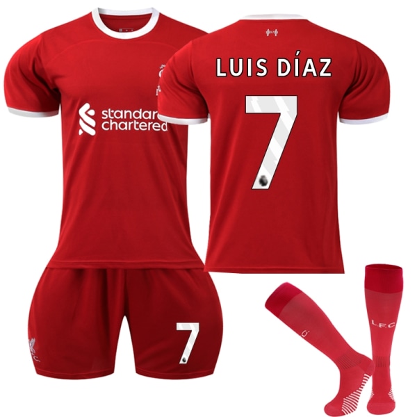 23-24 Liverpool Home Kids Football Shirt Kit nr 7 Luis Diaz- Perfet 26
