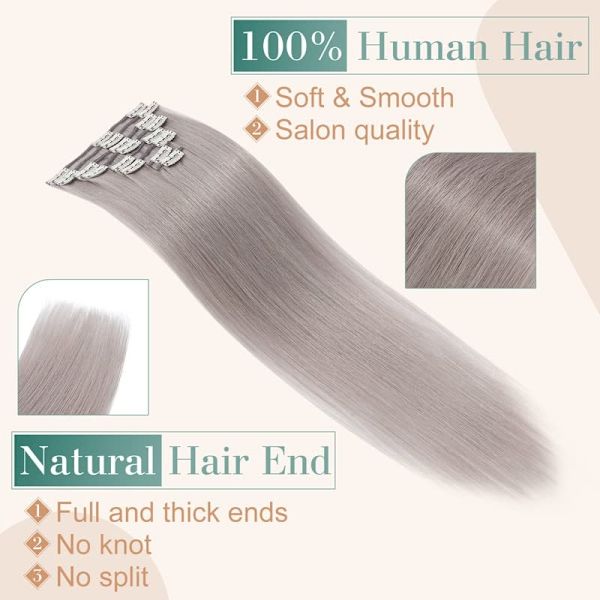 Clip In Hair Extensions Seamless Light Clip On Real Hair - Perfet