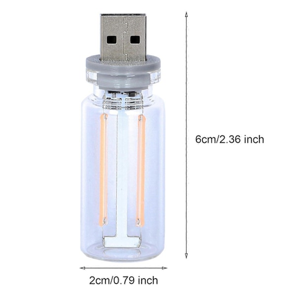 Mini USB LED-lampa 7 Färger RGB Bil USB LED Interiör Atmosfär Lampa Smart Laptop Tangentbord Ambient Nattlampa för Hemmakontor Dekoration - Perfet Warm White