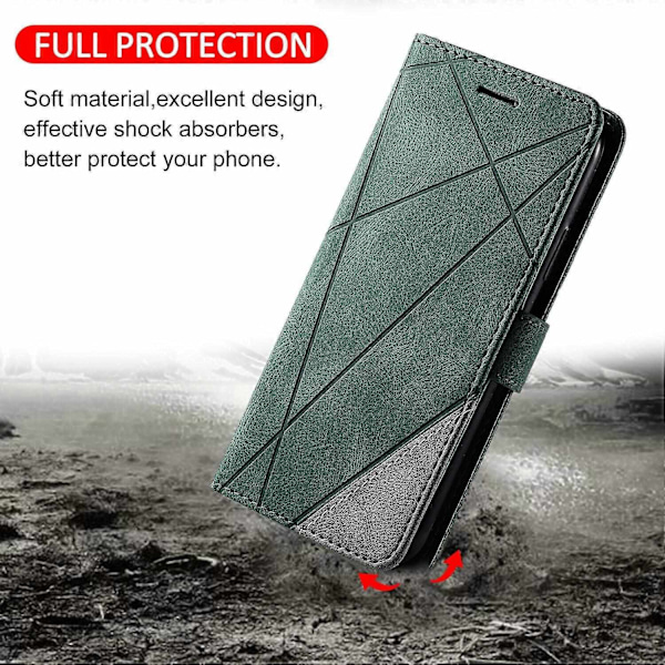 Fodral Kompatibelt med iPhone 11 Läder Magnetiskt Foliofodral med Korthållare Kompatibelt med iPhone 11-Perfet Green