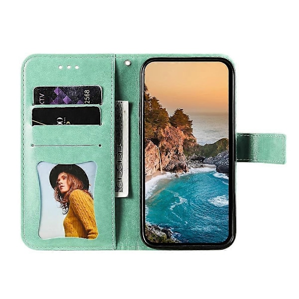 Syv-bladet Blomster Præget Læder Telefon Cover - Perfet Compatible with MotorolaMoto G35