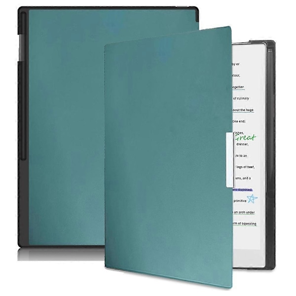til ReMarkable Paper Pro Case PC PU Læder Tablet Cover med Pen Holder Auto Vågn/Sov - Sortlig-Perfet Blackish Green