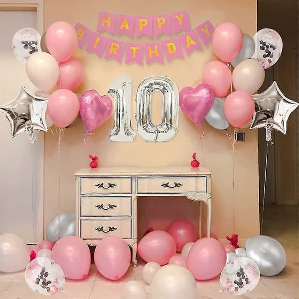10-årsdag Ballong för Flicka, rosa 10-årsdag Ballong, 10-årsdag Flicka - Perfekt 5