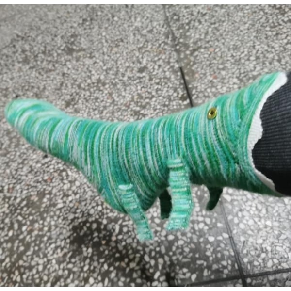 Crocodile Animal Socking Julklapp Stickad Winter Warm - Perfet Green