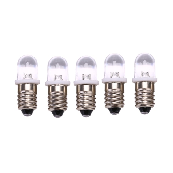5 stk E10 LED-lampe DC 3V 4,5V Instrumentlampe Indikatorlampe - Perfet white DC4.5V