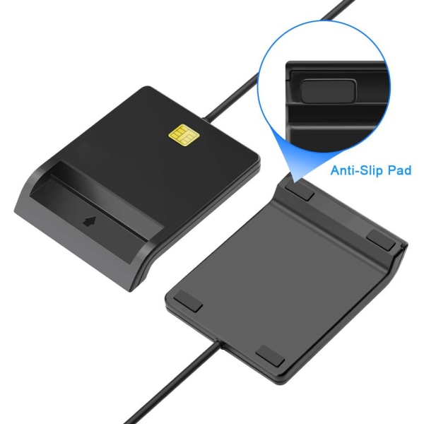 USB 2.0 Chip Card Reader ID SIM-kortleser ID-kortleser Bærbar - Perfet