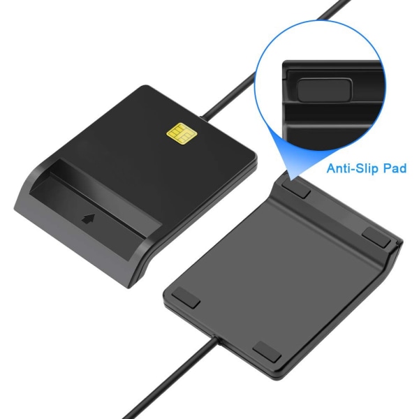 USB 2.0 Chipkortlæser ID SIM-kortlæser ID-kortlæser Bærbar - Perfet