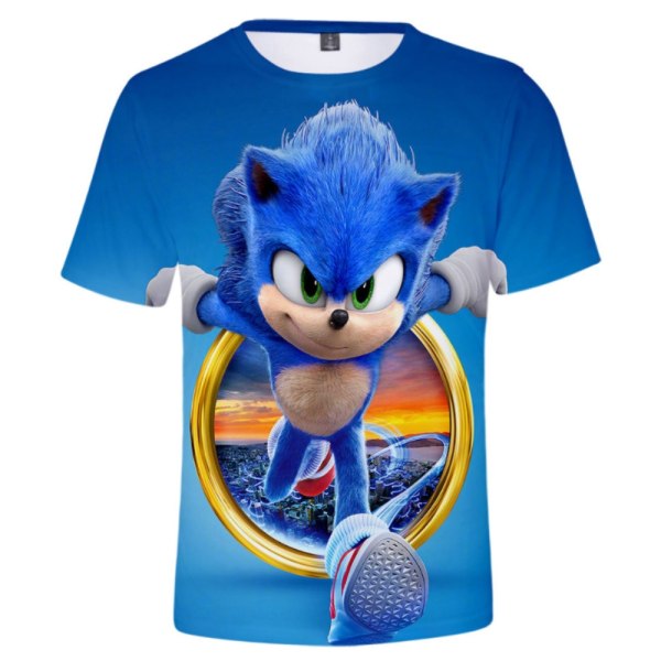 Sonic The Hedgehog 3D T-shirt Børn Drenge Piger Kortærmede toppe - Perfet 130CM
