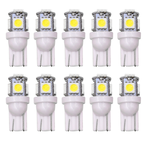 T10 w5w Led med 5st 5050SMD Gul- chip 12v DC 10-pack - Perfet