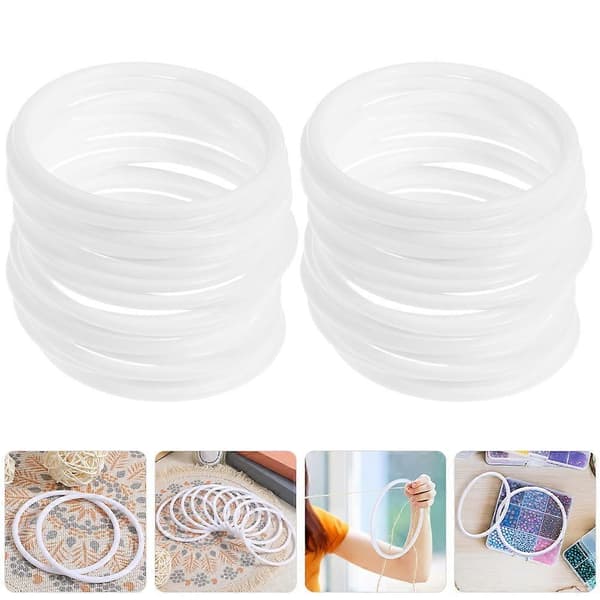 30 stk. Krans Plastikringe Macrame Ringe Vægophæng DIY Håndværk Drømmefanger Rammer - Perfekt
