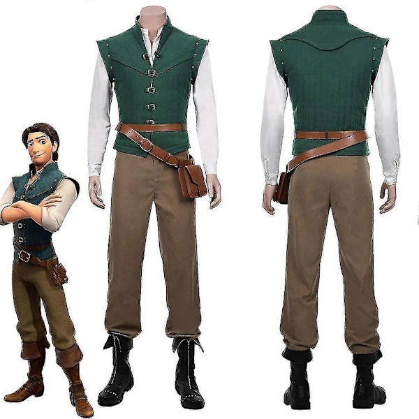 Rapunzel Flynn Rider Voksen Kostumer til Halloween Cosplay - Perfekt XXL