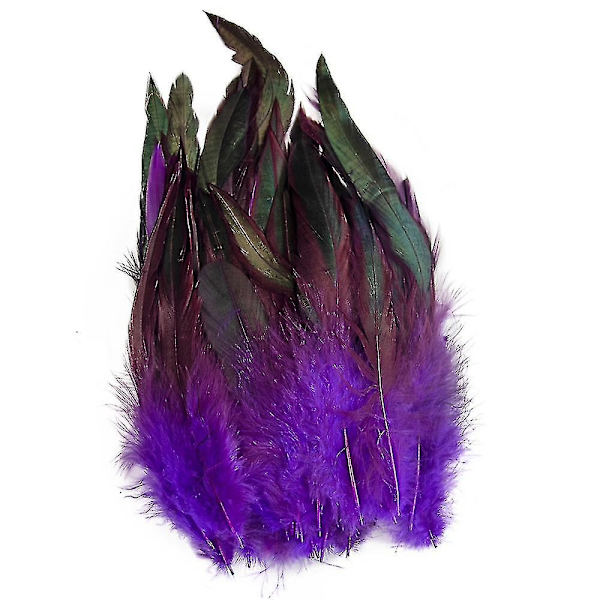 200 stk Naturlige Hanehale Fjer 13-18cm Hanefjer Sorte Fjer til Karneval Halloween Julehåndværk Dekoration-Perfet Grass green