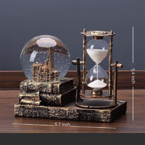 LED Music Crystal Snow Globe med Timglas Timer Heminredning- Perfet