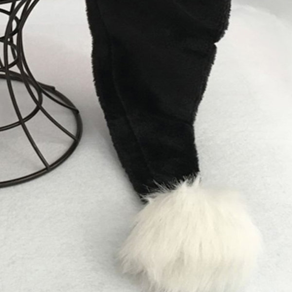 75 cm voksen børn sort plys lang julehat Julekostume Pompom Julemand Kasket Festival Festartikler Gaver