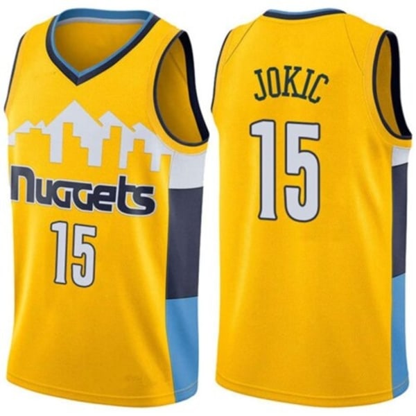 Baskettröja för herrar JOKIC 15# MURRAY 27# PORTER JR. 1# vuxen Mode Top tee Sport T-shirts yellow #15 L