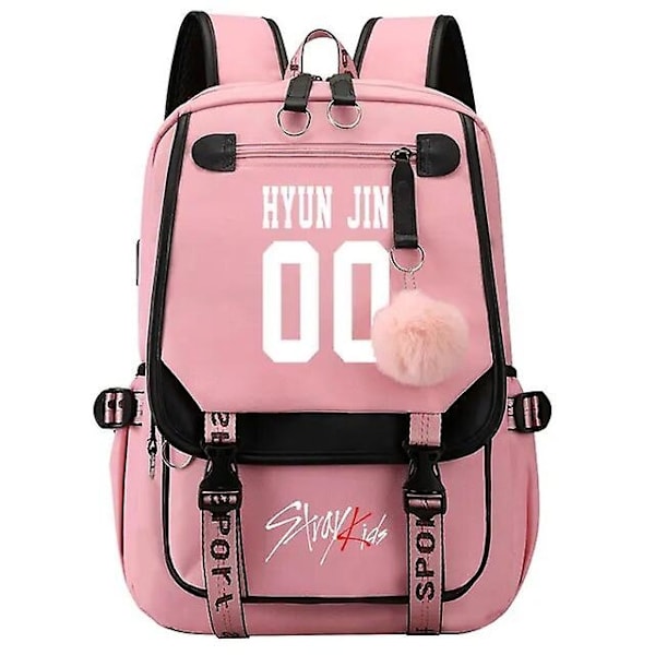Nye Stray Kids Jenter Gutter USB Ryggsekker Anime Skole Boksekker Tenåring Lerret Ryggsekk for Kvinner Ryggsekker-Perfekt 29