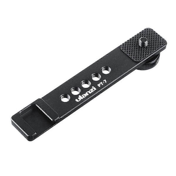 Ulanzi PT-7 Universal Aluminium Kald Sko Brakett Vlogging Mikrofon Forlengingsplate med 1/4 Tommers Skruefeste for iPhone GoPro Sony RX0 - Perfekt