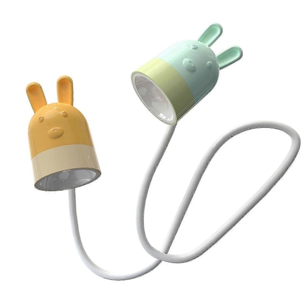 Læselampe til børn, søde boglamper til læsning i sengen, LED-læselampe til nakken, fleksibel sengegavlslampe - Perfekt rabbit