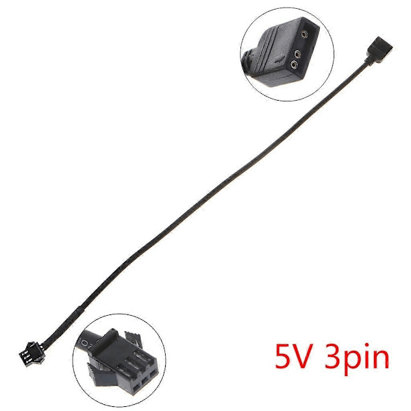 Tietokoneen emolevyn 5V 3-napainen 12V 4-napainen AURA RGB-tuulettimeen liitäntä - Perfet Male head Single line 30CM
