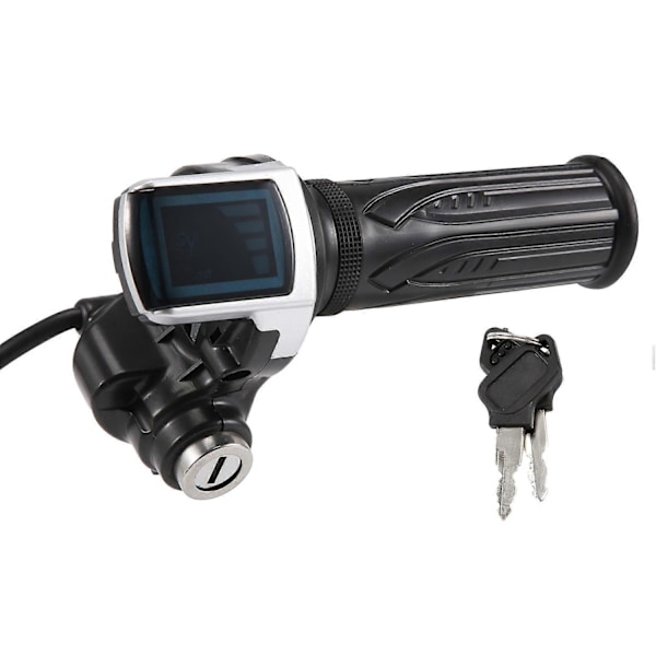 Sykkel Twist Gasshåndtak Kompatibelt med Elektrisk Sykkel Gasshåndtak 36V Gasshåndtak LCD-Skjerm Lås Nøkkel-Perfekt