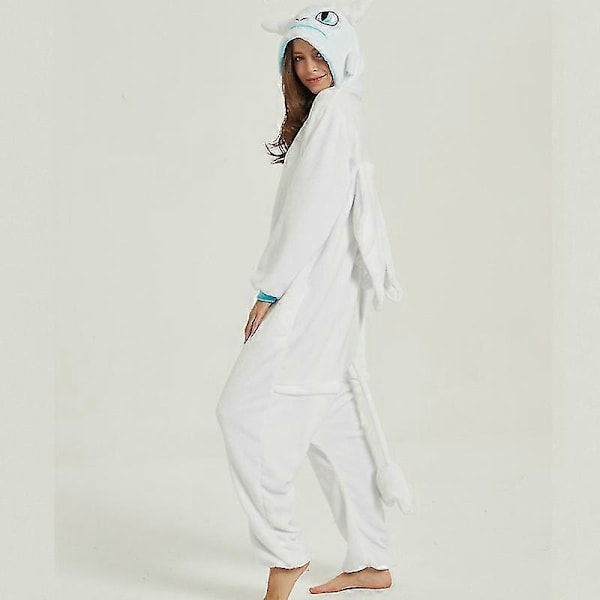 Ny Draktränaren Tandlöse Night Fury Cosplay Kostymer Pyjamas Badrock Dam Herr Sovkläder Varm Tjock Overall-Perfekt D M
